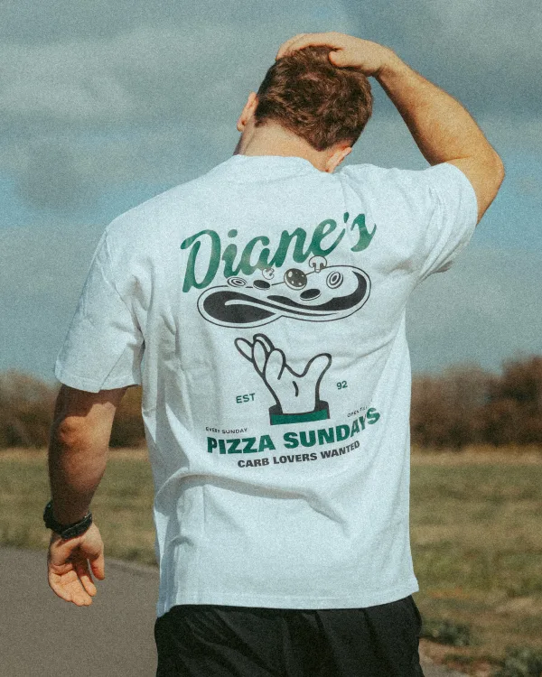 Dianes Pizza Oversized Tee White Unisex